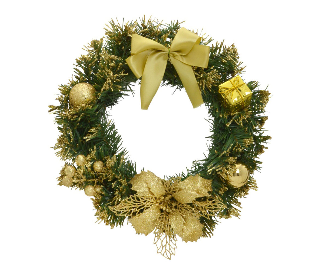 Guirlanda Decorada Fluffy com La&ccedil;o - Dourado image number 0