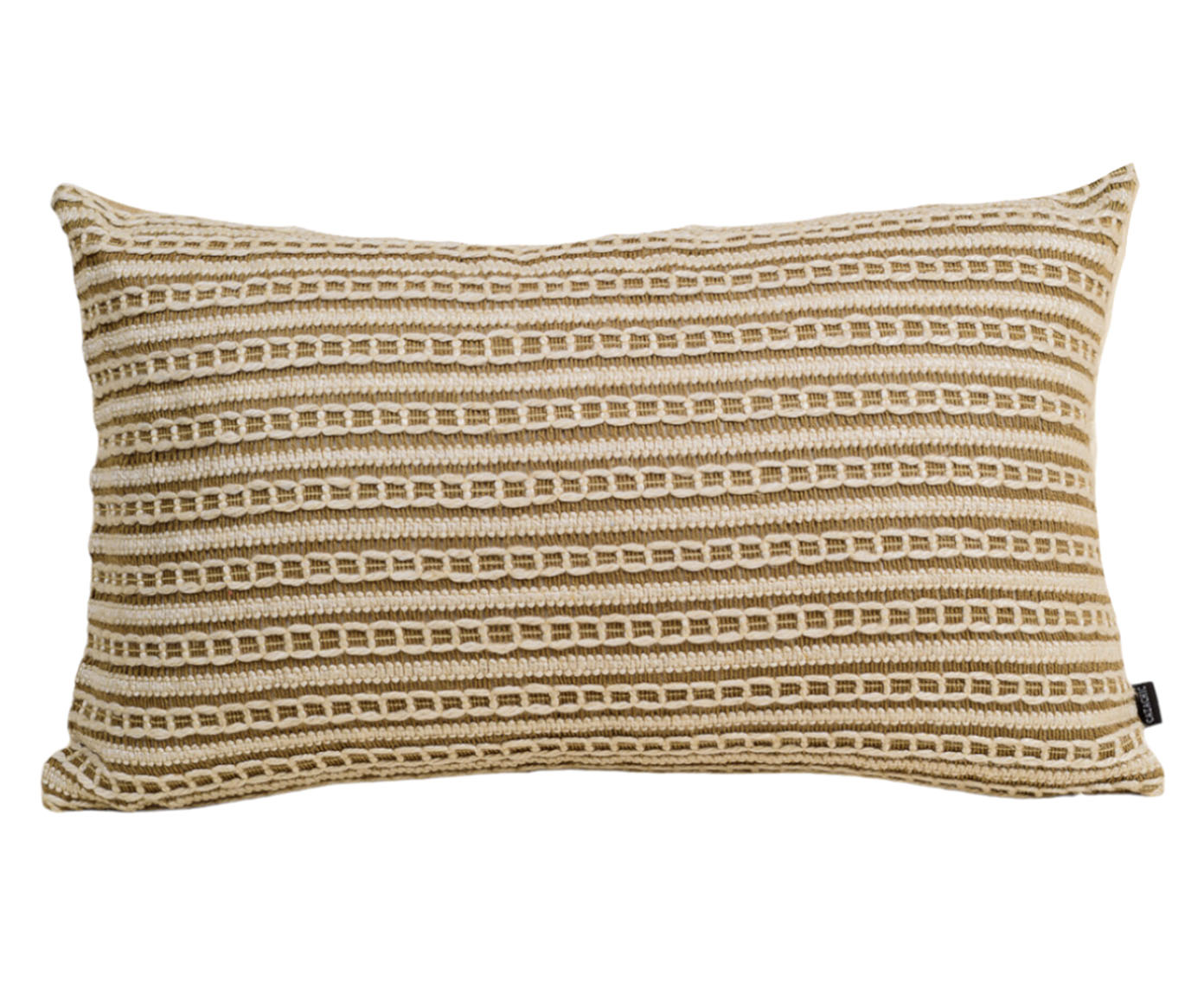 Almofada Correntes em Linho Bordada Retangular - Off White e Cru - image 0