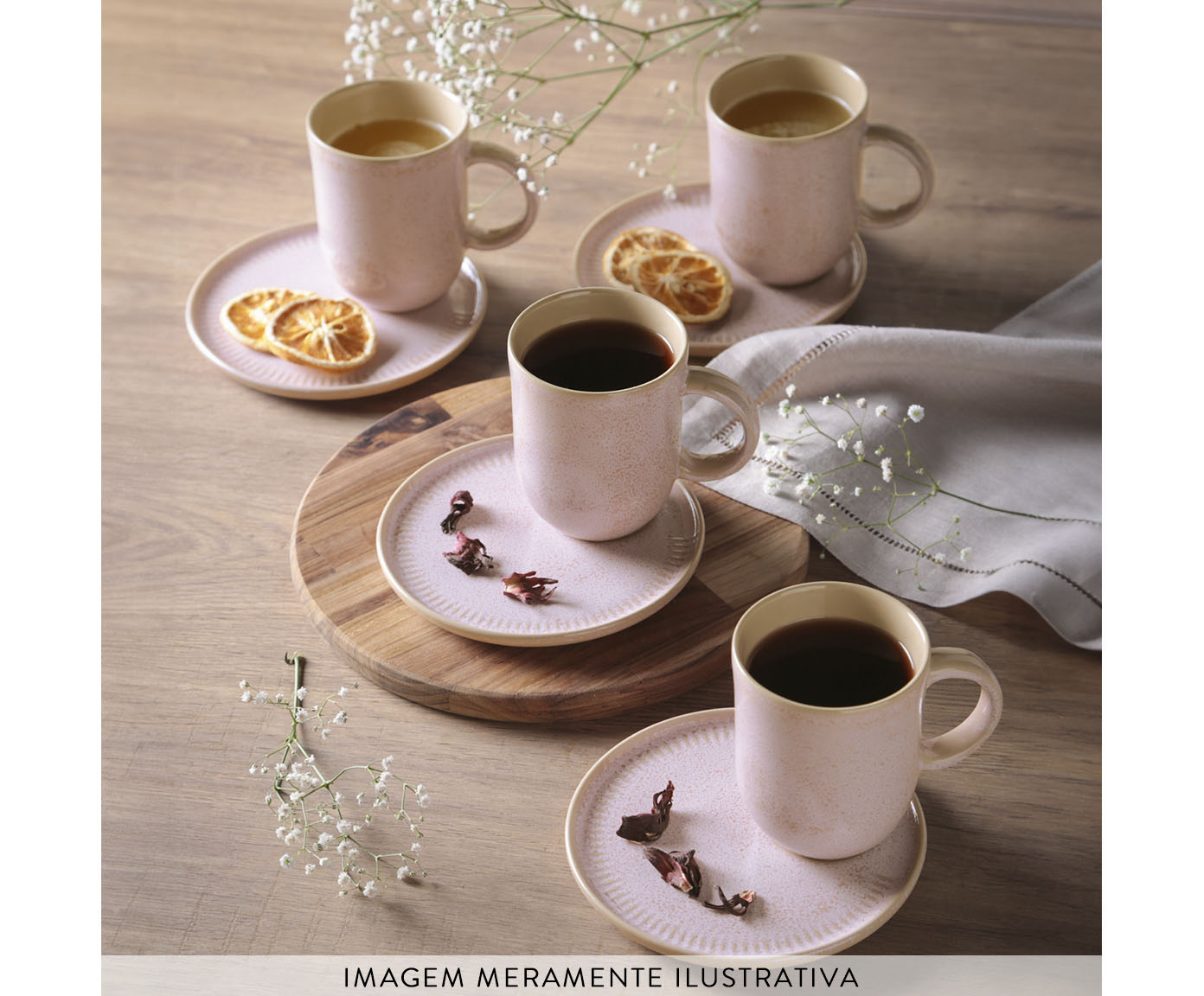 Jogo de Canecas Coup Stoneware Litchi Rosa - image 1