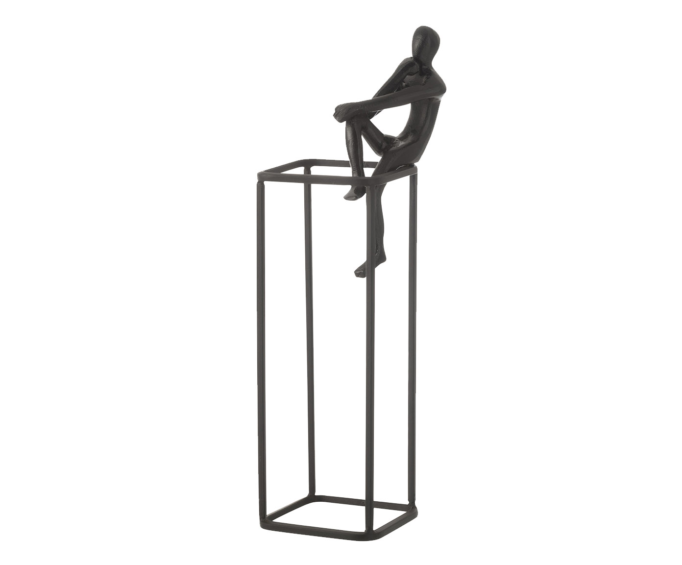 Escultura Figura Pensativa no Cubo - image 0