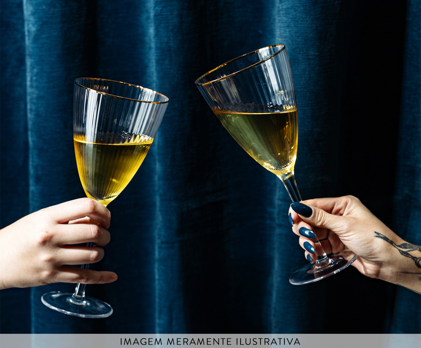 Jogo de Ta&ccedil;as de Vinho Dourada Lines Wolff image number 3