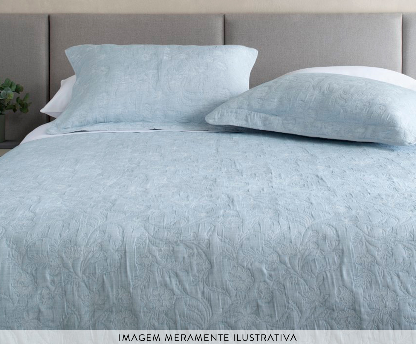 Jogo de Cobre-Leito Hanna Jacquard Azul image number 3