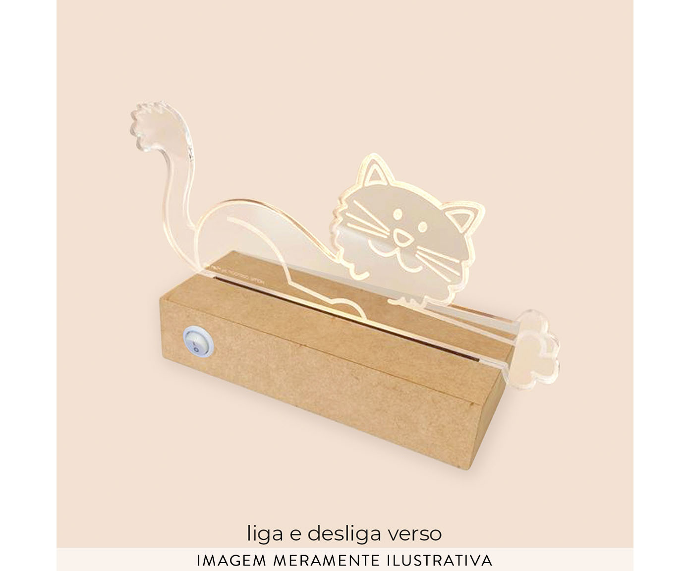 Lumin&aacute;ria de Mesa com Led Gato - 20X10X6cm image number 4