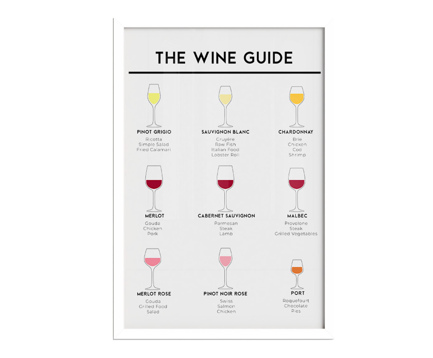 Quadro The Wine Guide com Moldura Branca image number 0