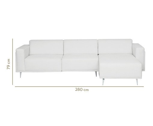Sof&aacute; Modular com Chaise em Linh&atilde;o Ant&ocirc;nio Cotton Cru image number 7