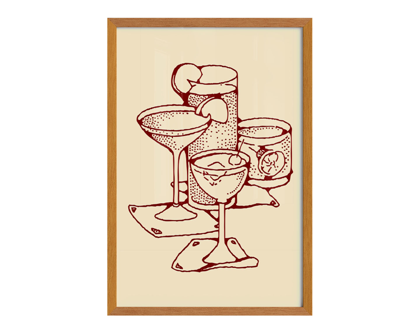 Quadro Cocktails com Moldura em Madeira image number 0