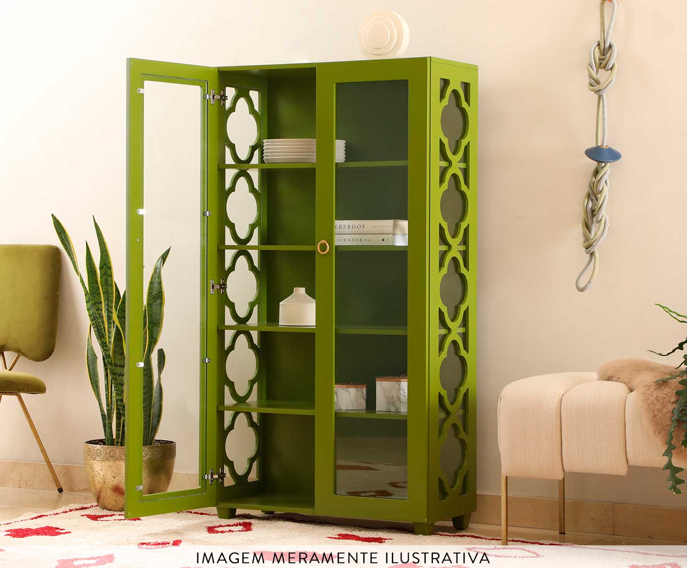 Cristaleira Portal Firebrick - Vermelho image number 9