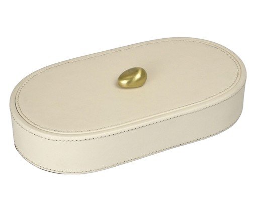 Porta-Objetos Decorativo Collet Dourado e Off-white image number 0