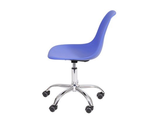 Cadeira com Rod&iacute;zios Eames - Azul Escuro image number 2