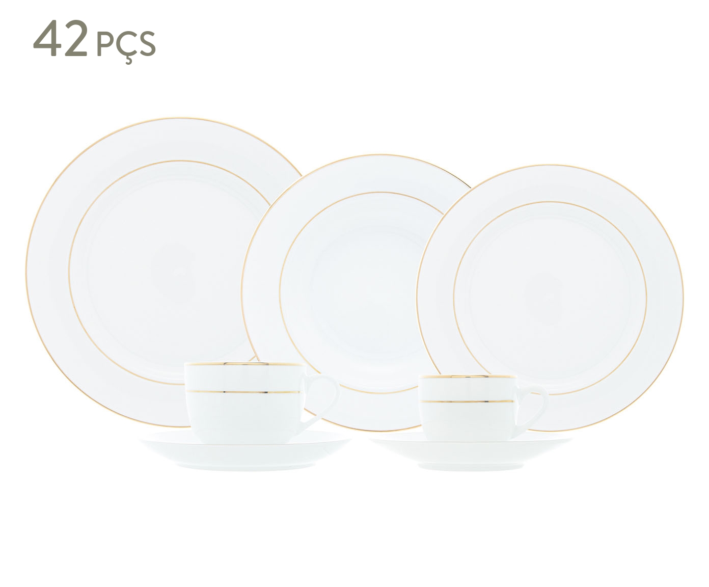 Aparelho de Jantar em Porcelana com Fio de Ouro M&ocirc;naco image number 0