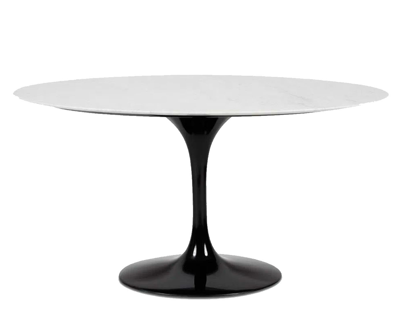 Mesa Saarinen Oval Carrara Base Preta image number 0