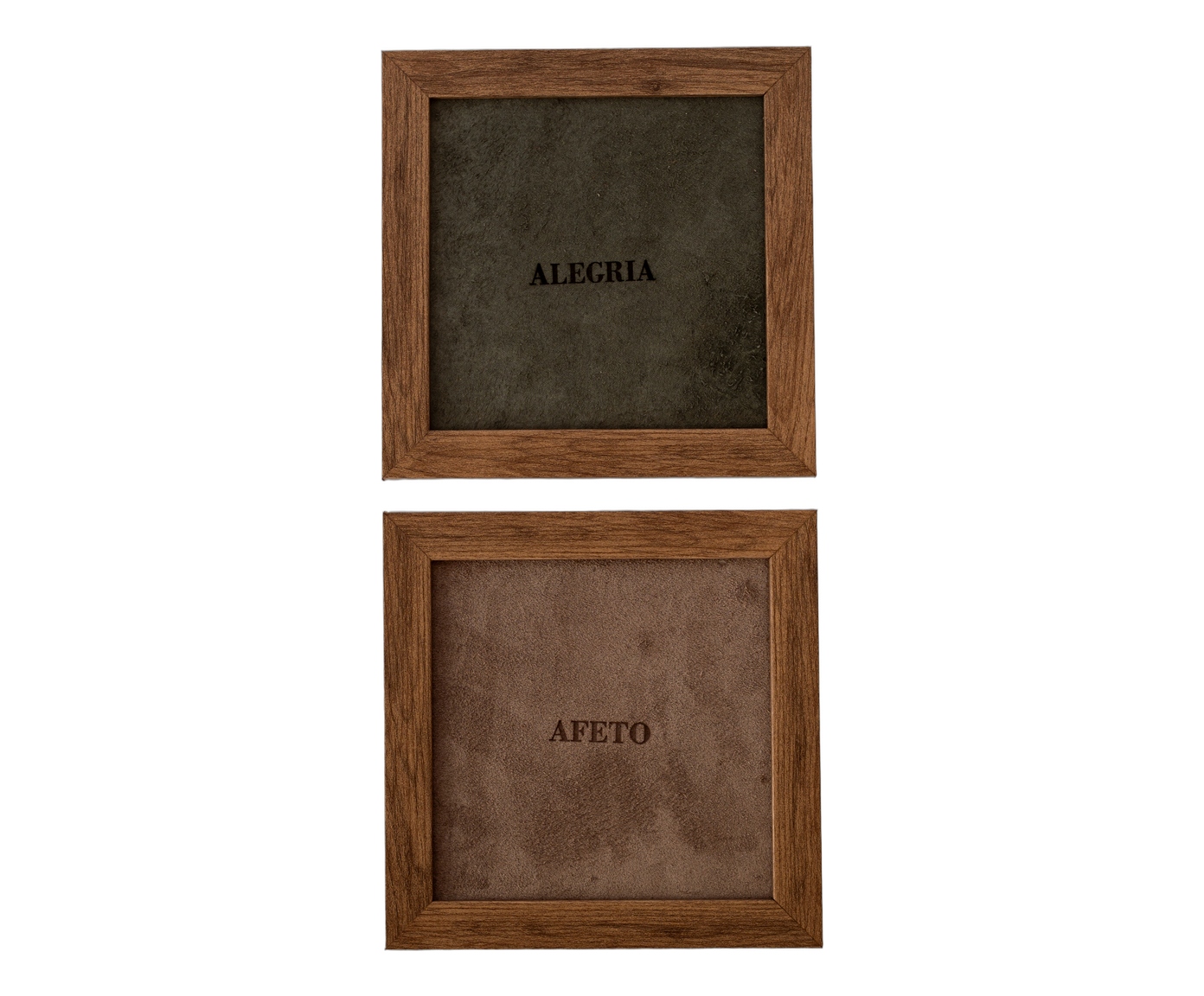 Jogo de Quadros "Alegria e Afeto" Verde e Fendi - image 1