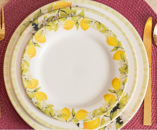 Prato para Sobremesa Siciliano Branco e Amarelo image number 4
