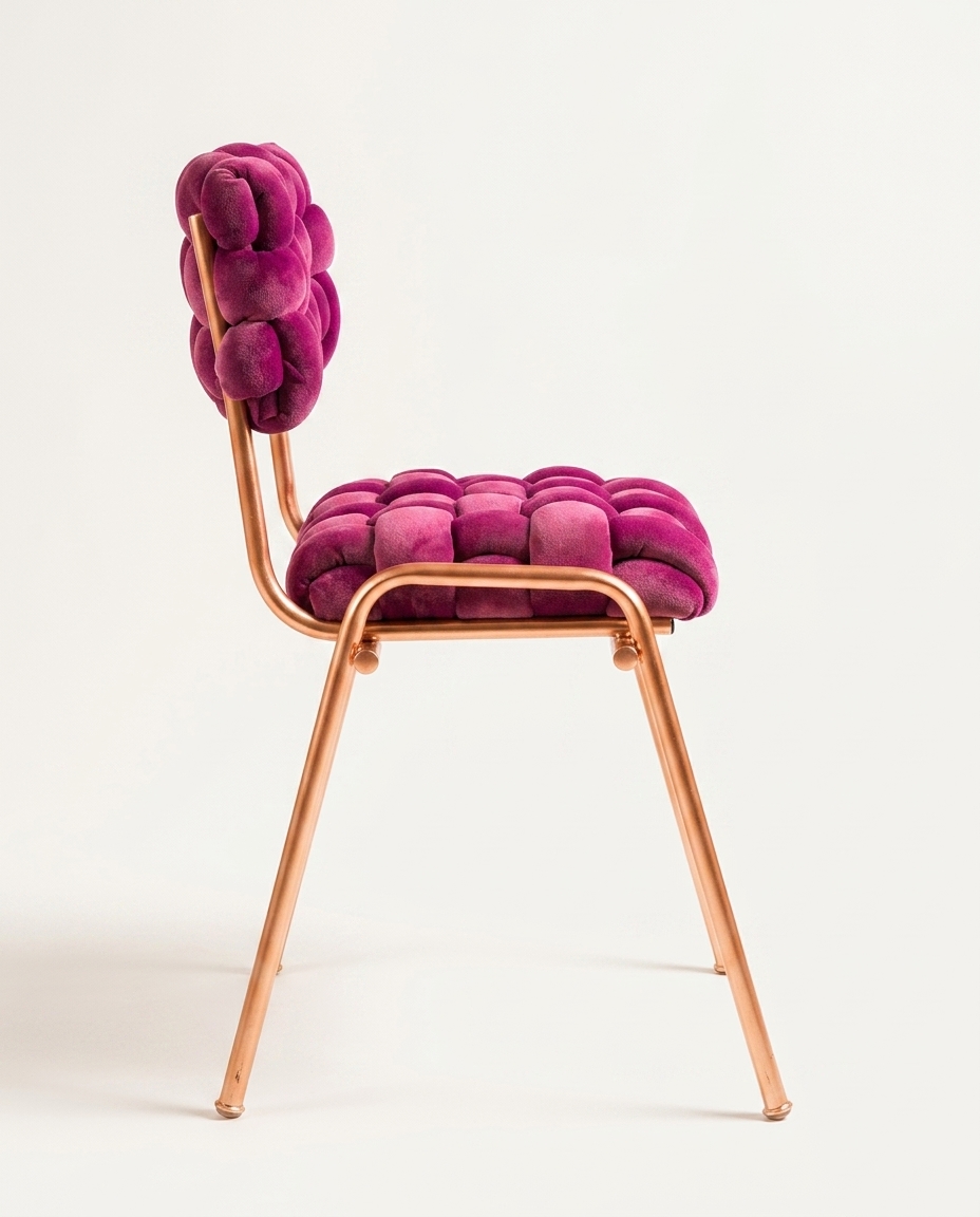 Cadeira em Veludo Nivus Pink image number 4
