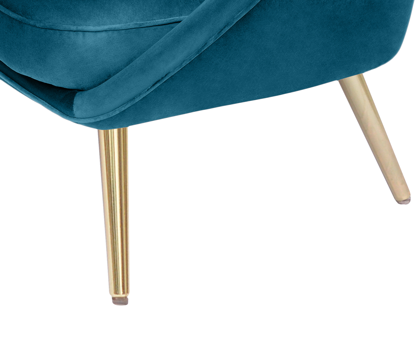 Poltrona Belle em Veludo - Azul Pav&atilde;o e Dourado image number 7