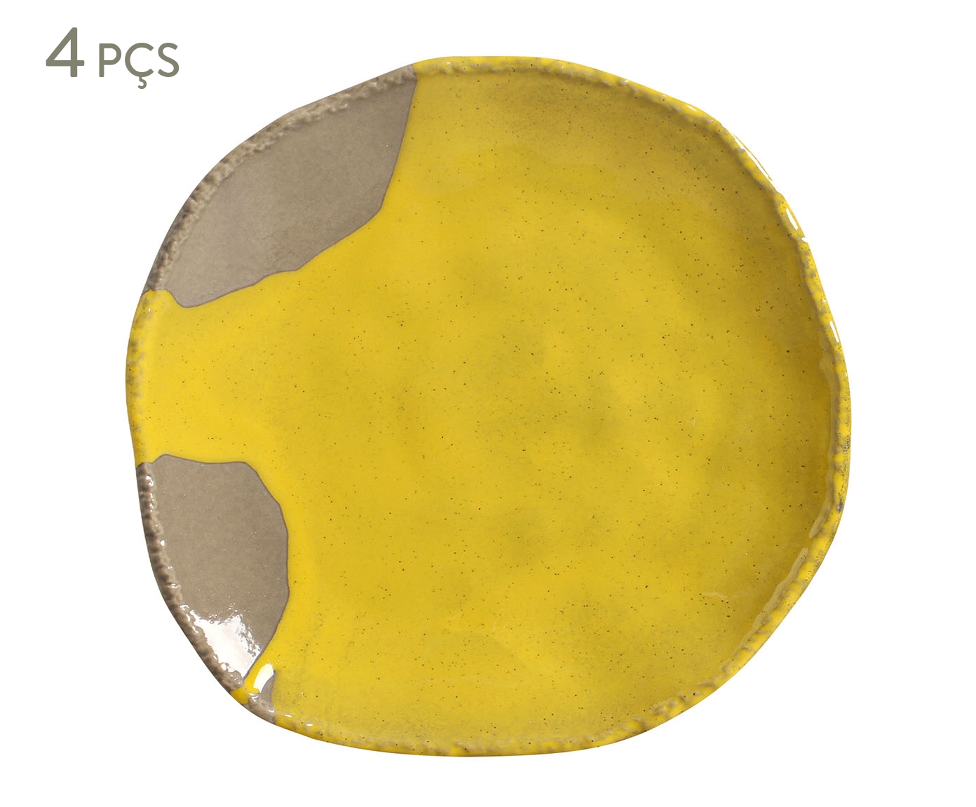 Jogo de Pratos Raso Org&acirc;nico Eco Stone Cerrado Amarelo - image 0