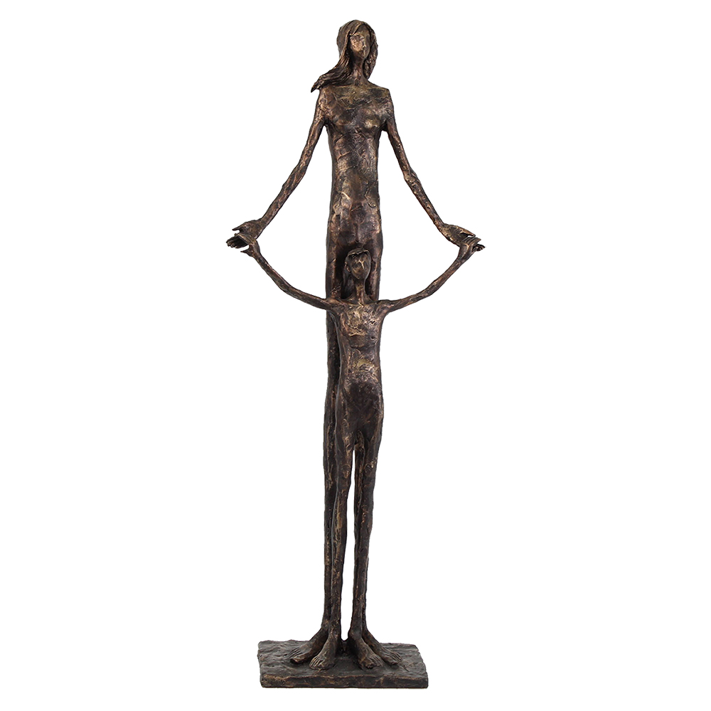 Adorno em Resina Escultura M&atilde;e e Filho Bronze - image 0