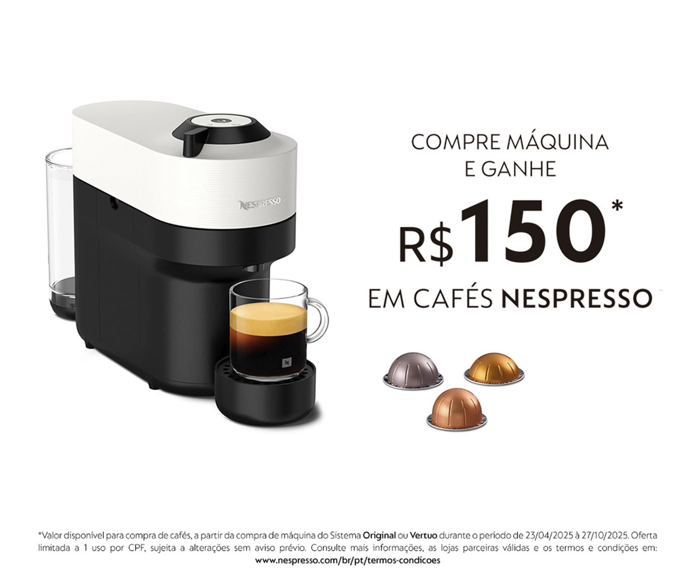 Cafeteira Nespresso Vertuo Pop Branco Coco - 110V image number 9