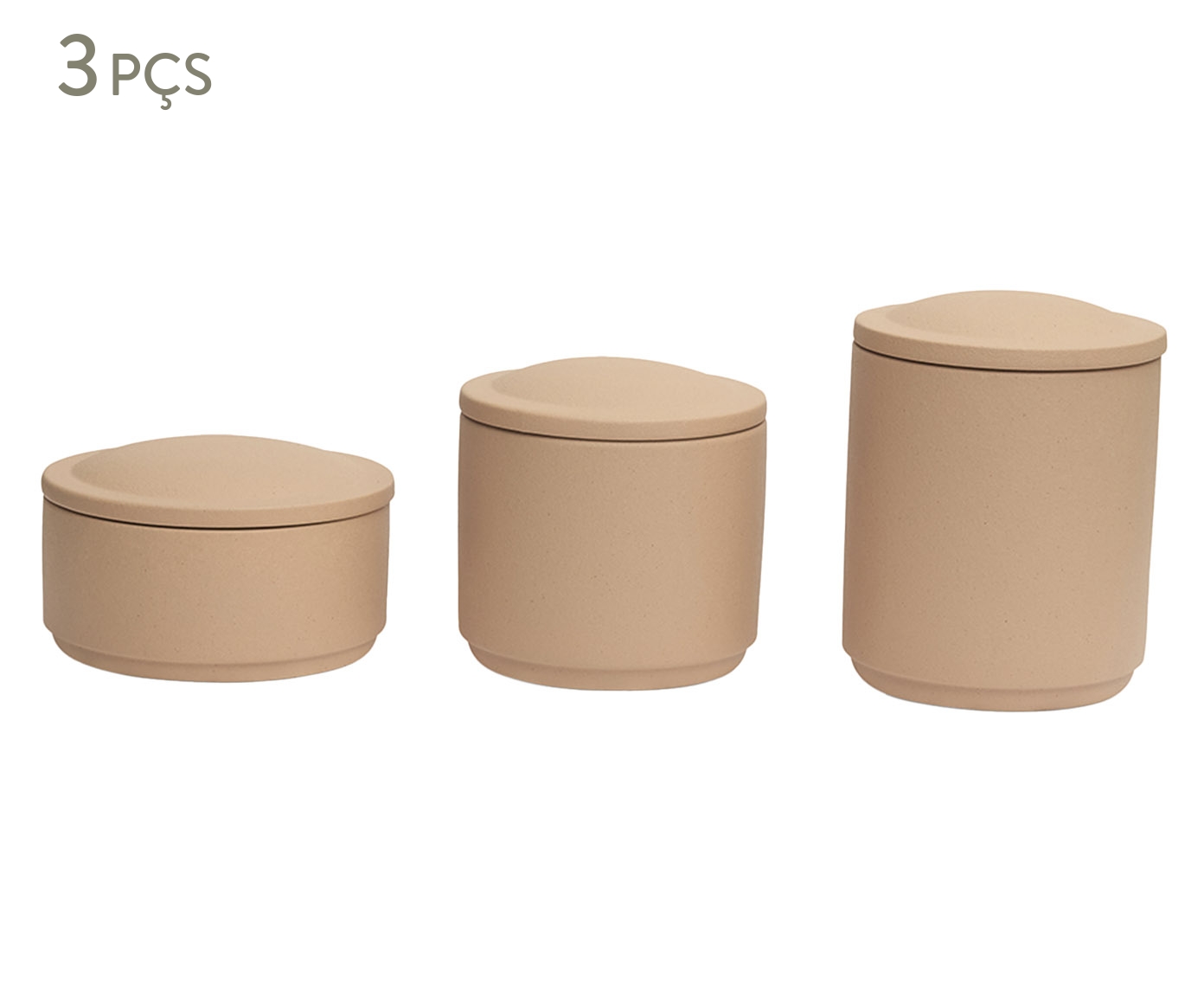 Kit Potes Decorativos em Cer&acirc;mica 3 P&ccedil;s image number 0