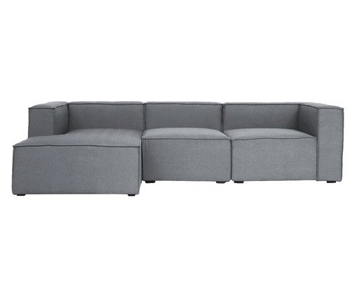 Sof&aacute; 3 M&oacute;dulos Chaise Mensa Cinza Escuro image number 2
