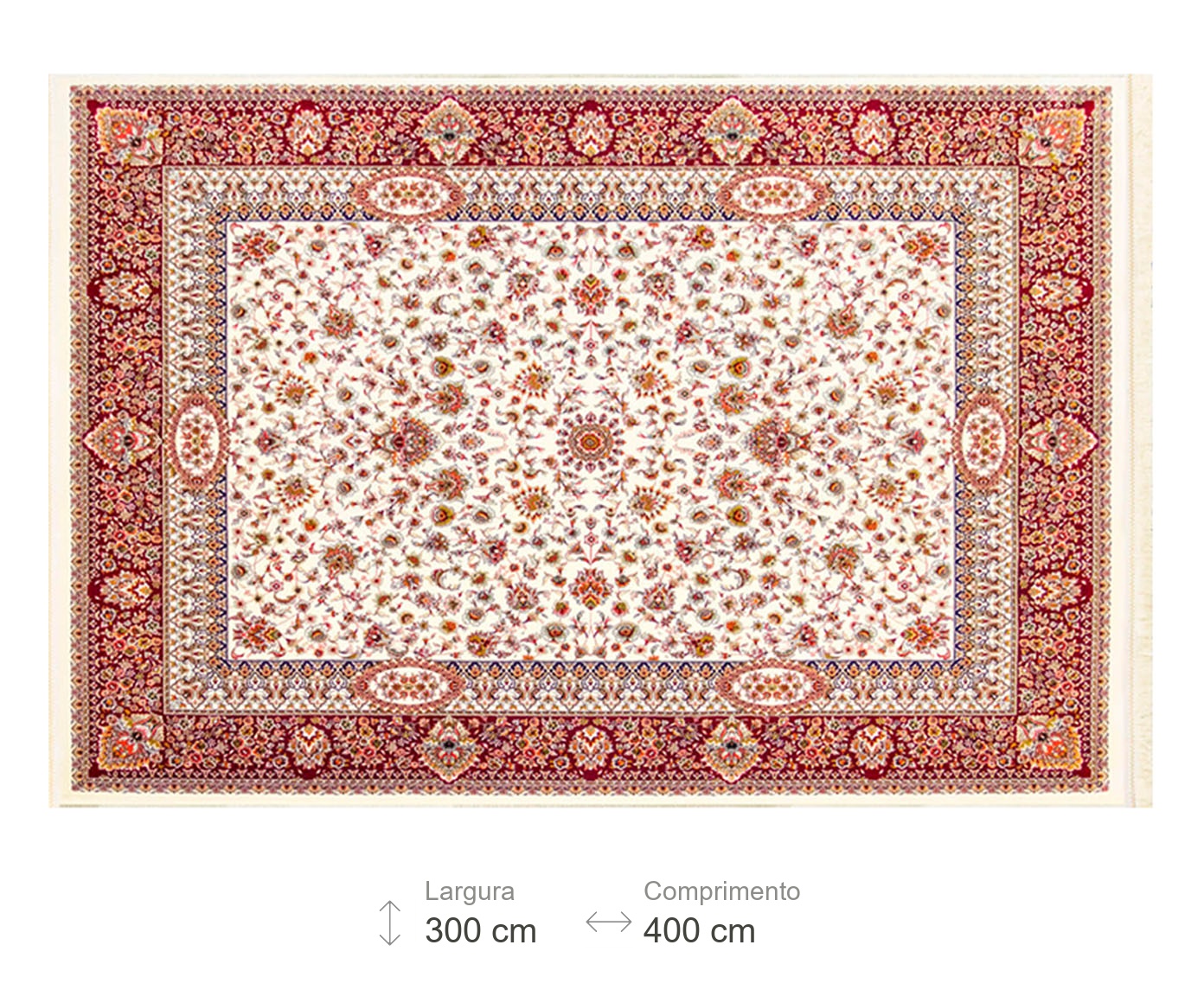 Tapete Hasankeyf Creme e Vermelho image number 2