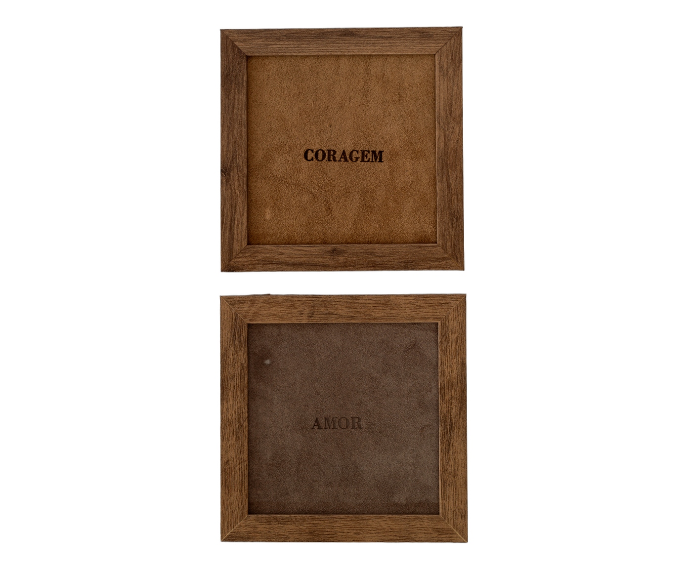 Jogo de Quadros "Coragem e Amor" Caramelo e Fendi - image 1