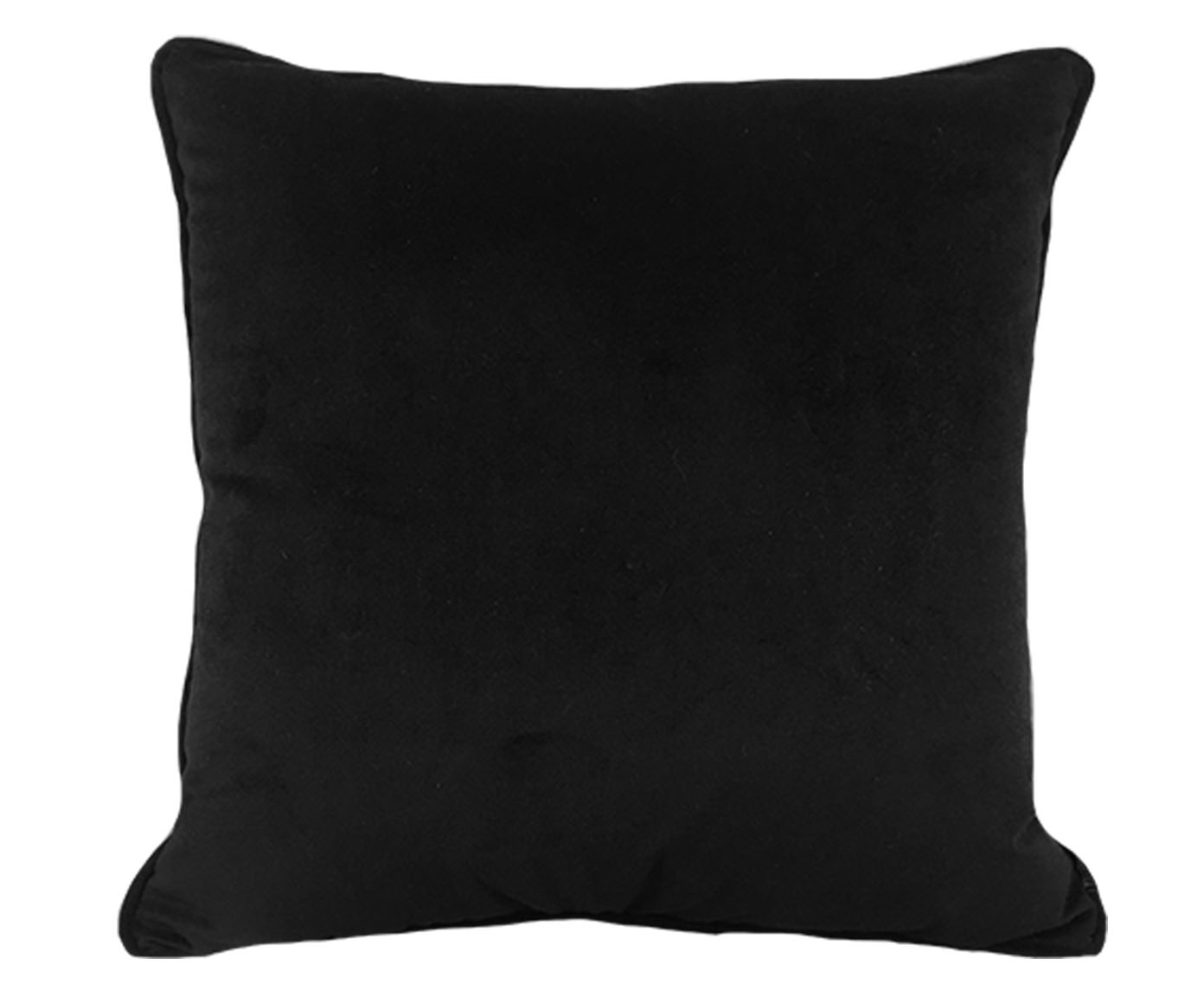 Almofada em Veludo Soft Liso com Cord&atilde;o Preto - image 0