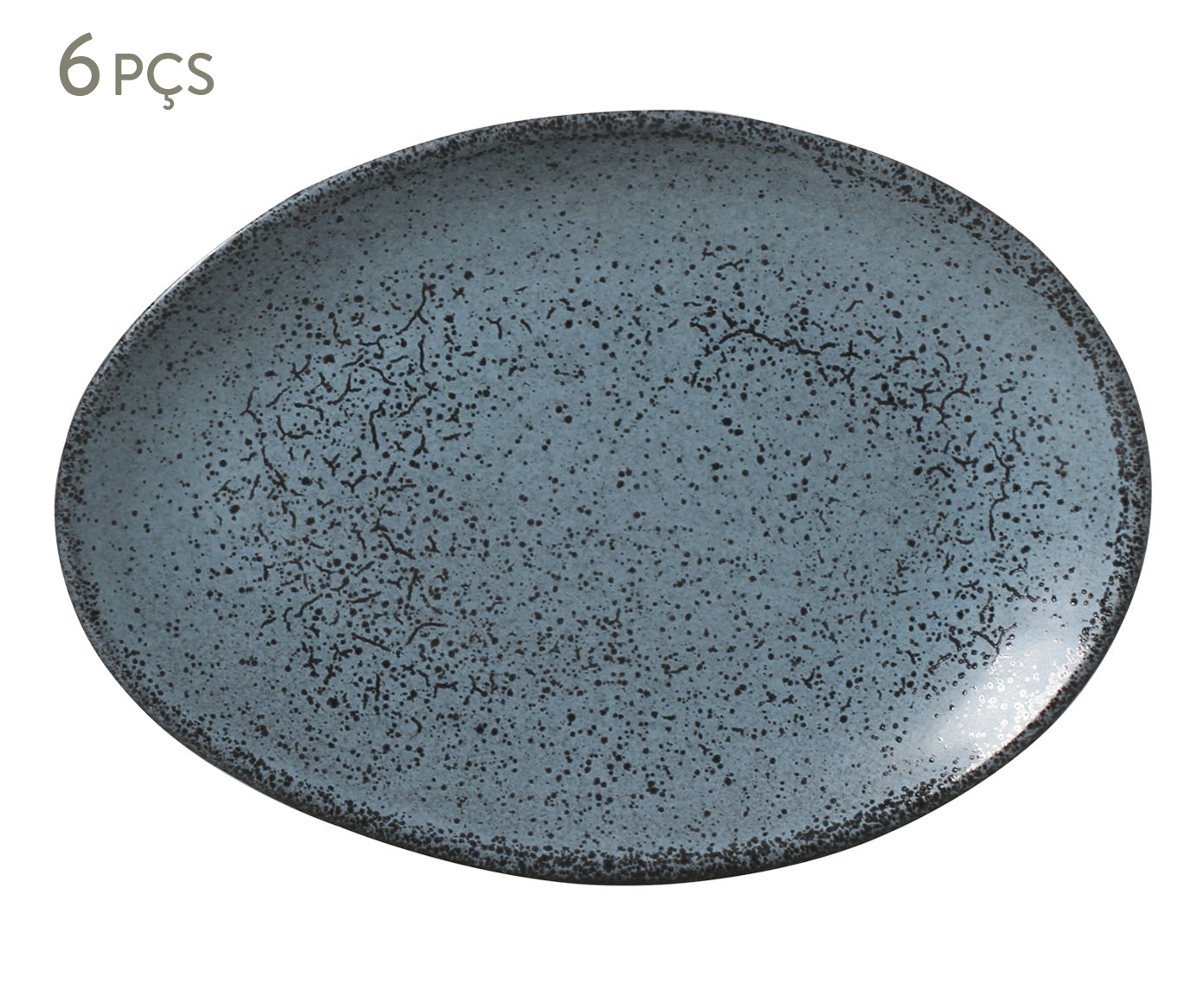 Jogo de Pratos para Sobremesa Oval Org&acirc;nico Night Sky Azul image number 0