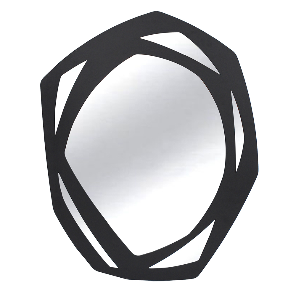 Espelho Oval Organic Maior com Moldura em Metal e Acabamento Liso Preto - image 0