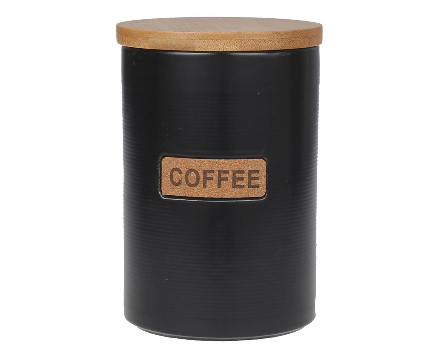 Pote com Tampa em Bambu Coffee Preto image number 0