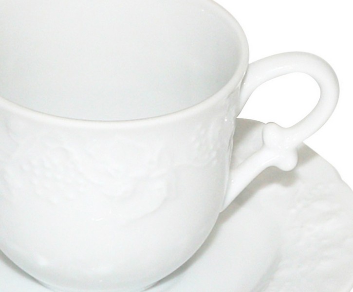 Jogo de X&iacute;caras para Ch&aacute; com Pires em Porcelana Limoges Vendange image number 1