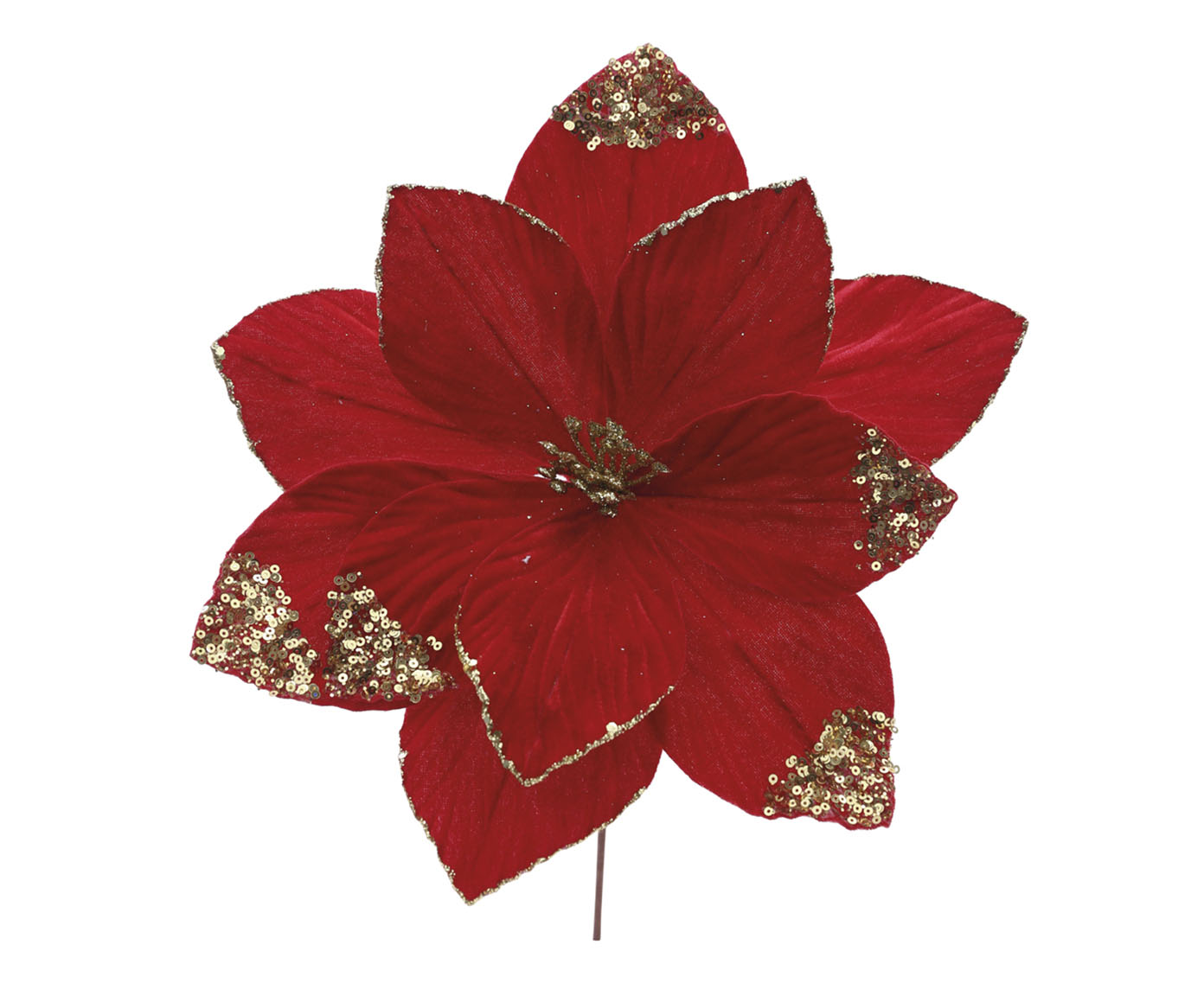 Magn&oacute;lia com Glitter - Vermelho e Dourado - image 0