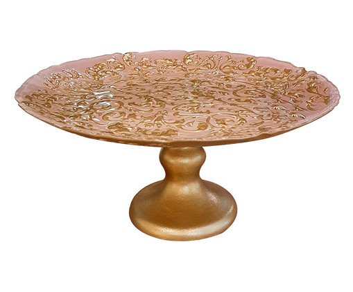 Centro de Mesa com P&eacute; Reven&iacute;e Rosa e Dourado image number 0