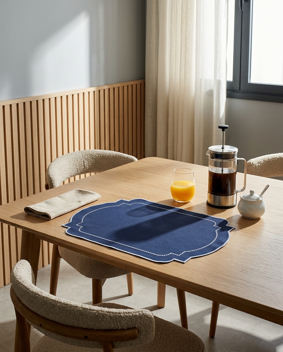 Lugar Americano em Nylon Fancy Azul Marinho image number 4