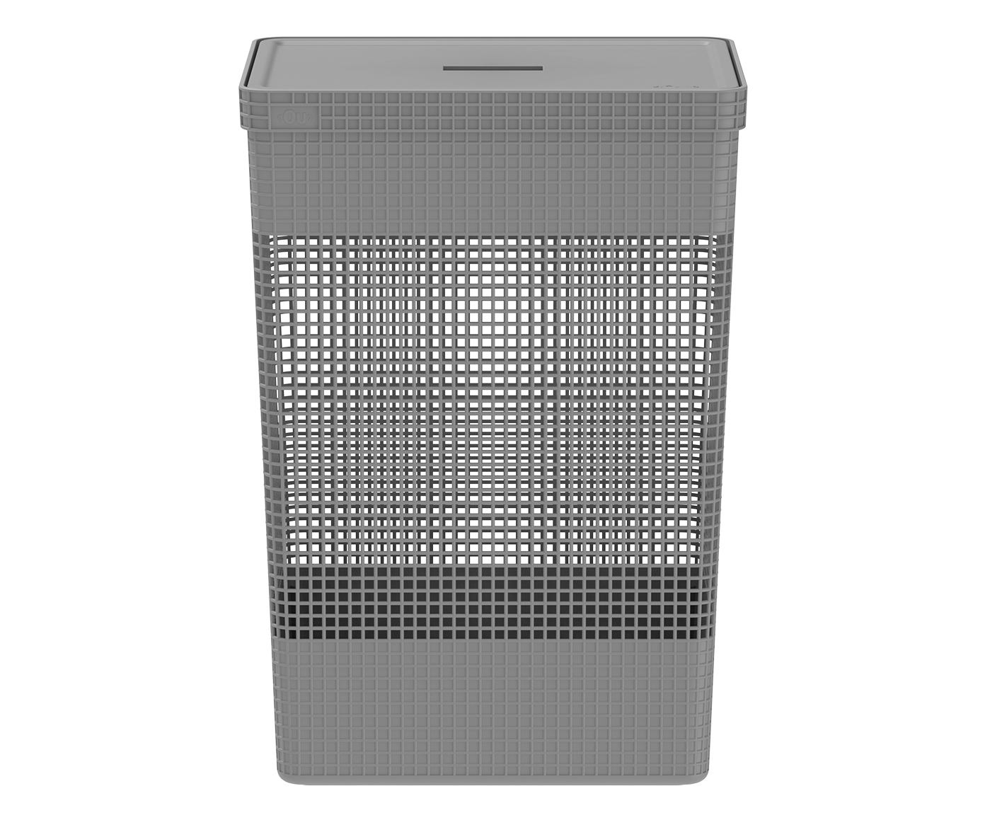 Cesto de Roupas com Tampa Grid Cinza - image 0