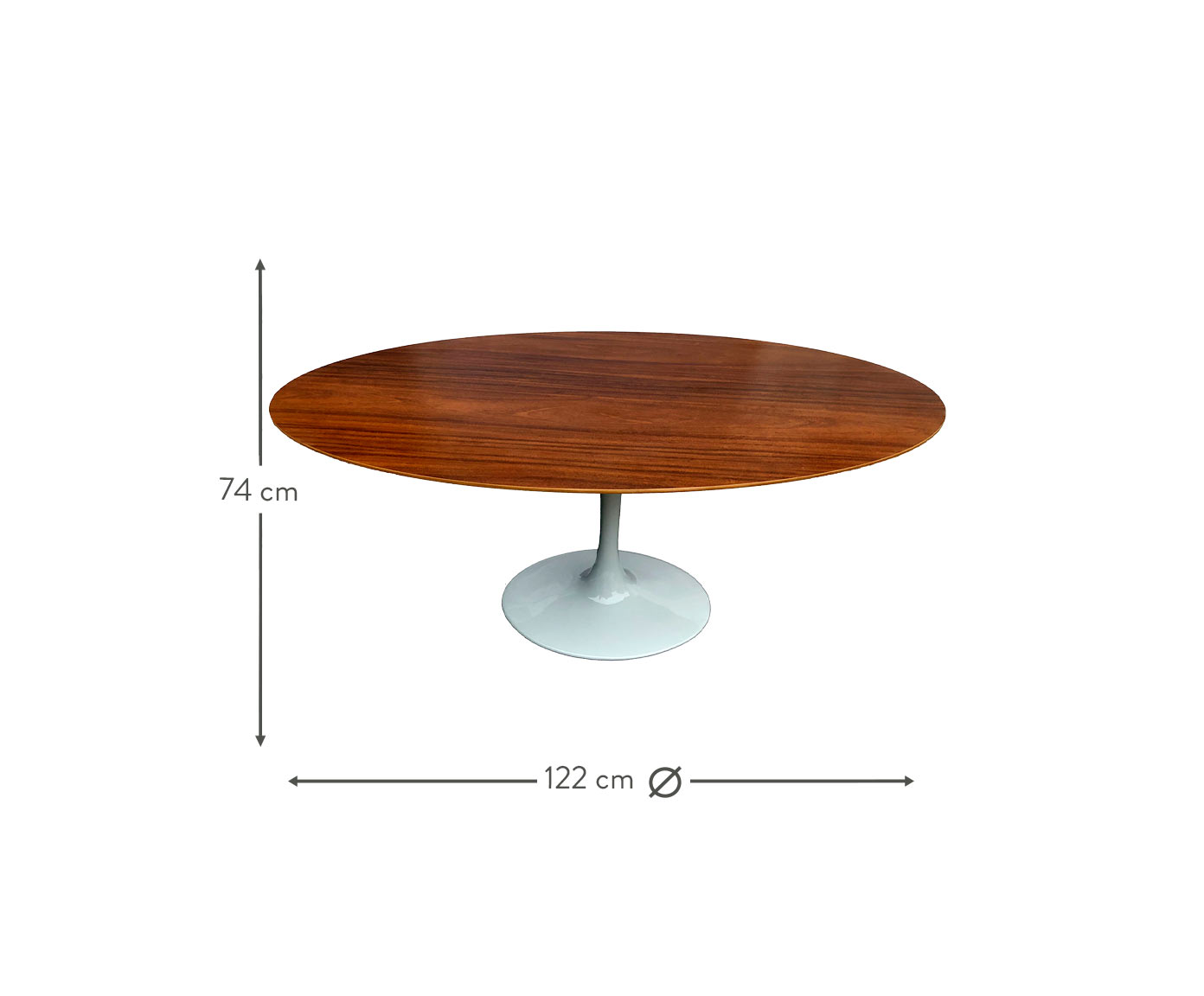 Mesa Saarinen Oval Imbuia Base Branca image number 2