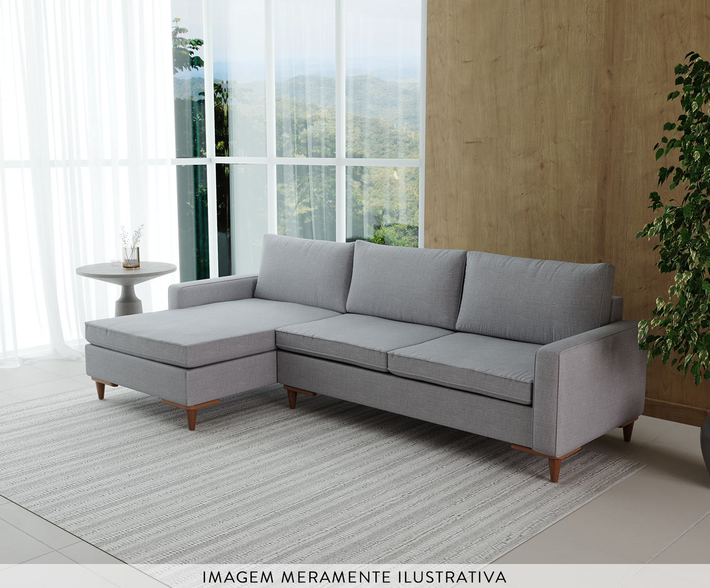 Sof&aacute; com Chaise Sivas II Cinza image number 6