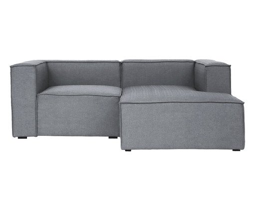 Sof&aacute; 2 M&oacute;dulos Chaise Mensa Cinza Escuro image number 2