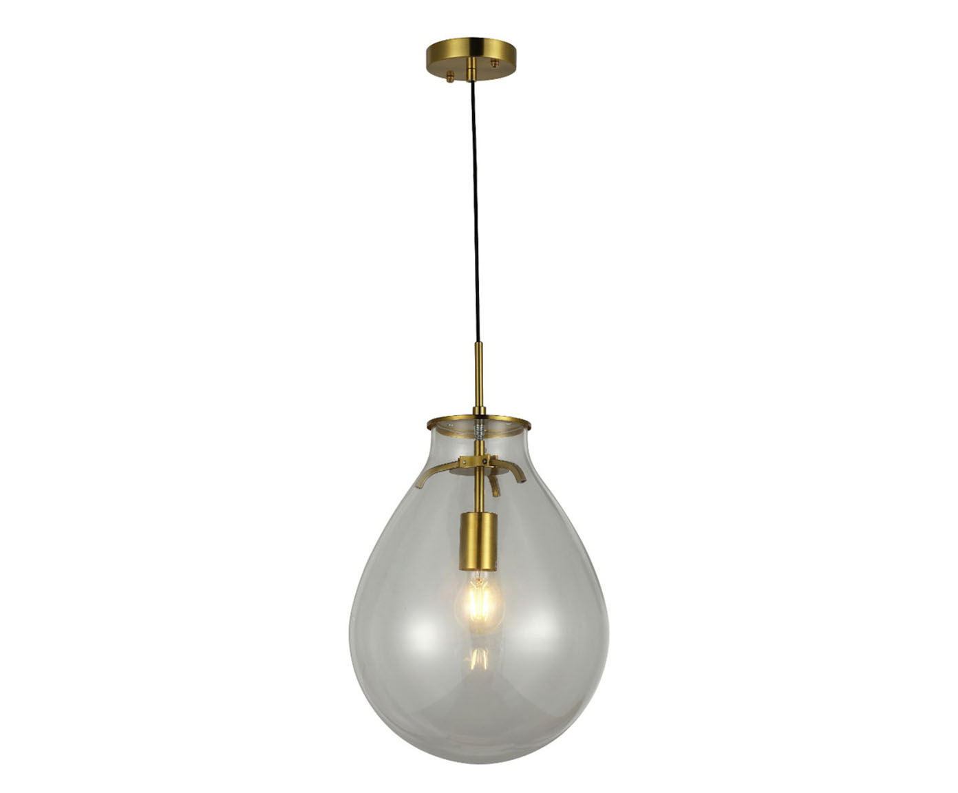 Pendente 40W Caju Transparente e Dourado Bivolt image number 1