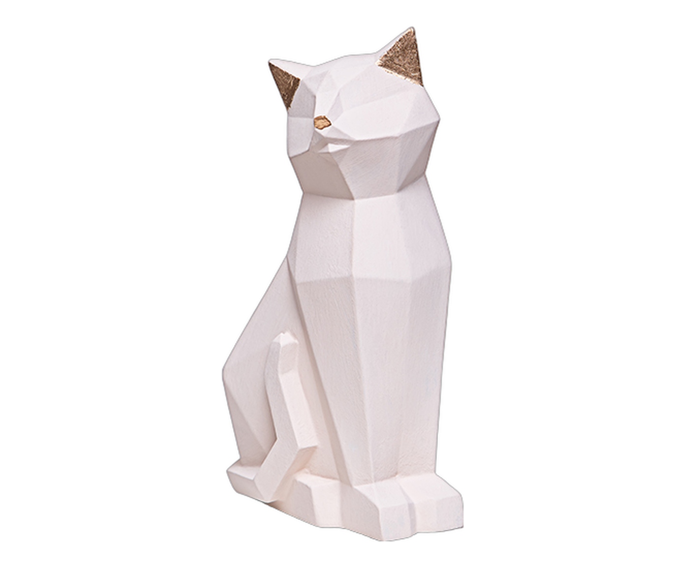 Escultura Gato Sentado Branco image number 1