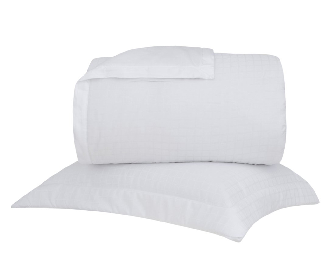 Jogo de Cobre-Leito Acetinado Damask Square Branco 300 Fios image number 0