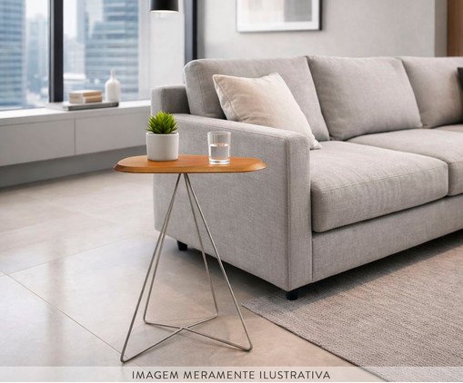 Mesa Lateral Liz Laminado Castanho image number 2