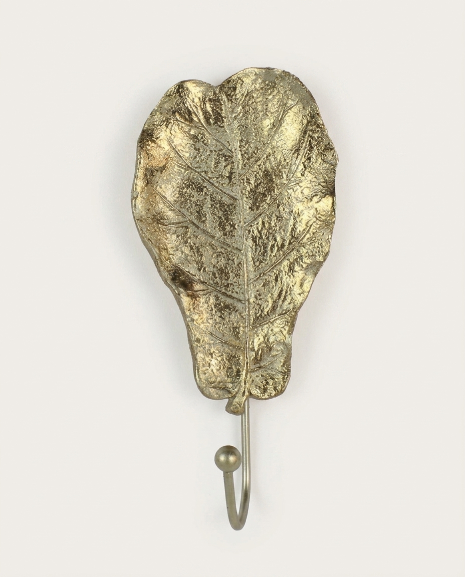 Gancho de Parede Folha Castanheira Dourado - image 0