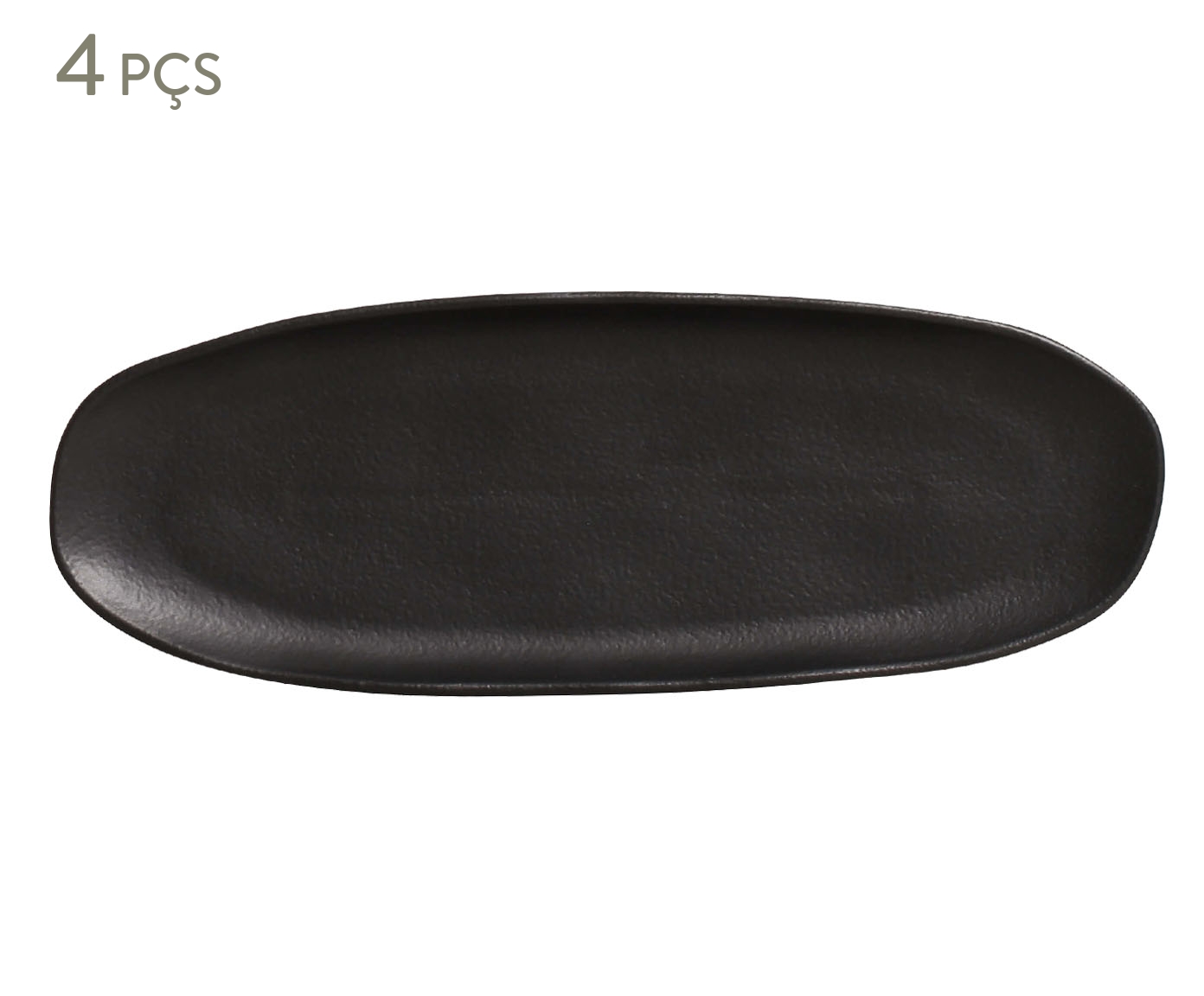 Jogo de Travessas Oval Rasa Org&acirc;nico Preto Matte Preto - image 0