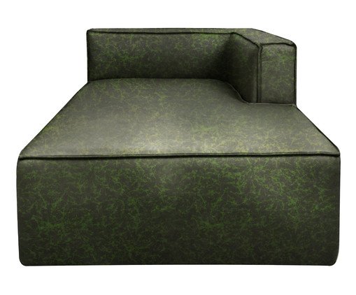 Sof&aacute; M&oacute;dulo Chaise Mensa em Couro Verde - image 0