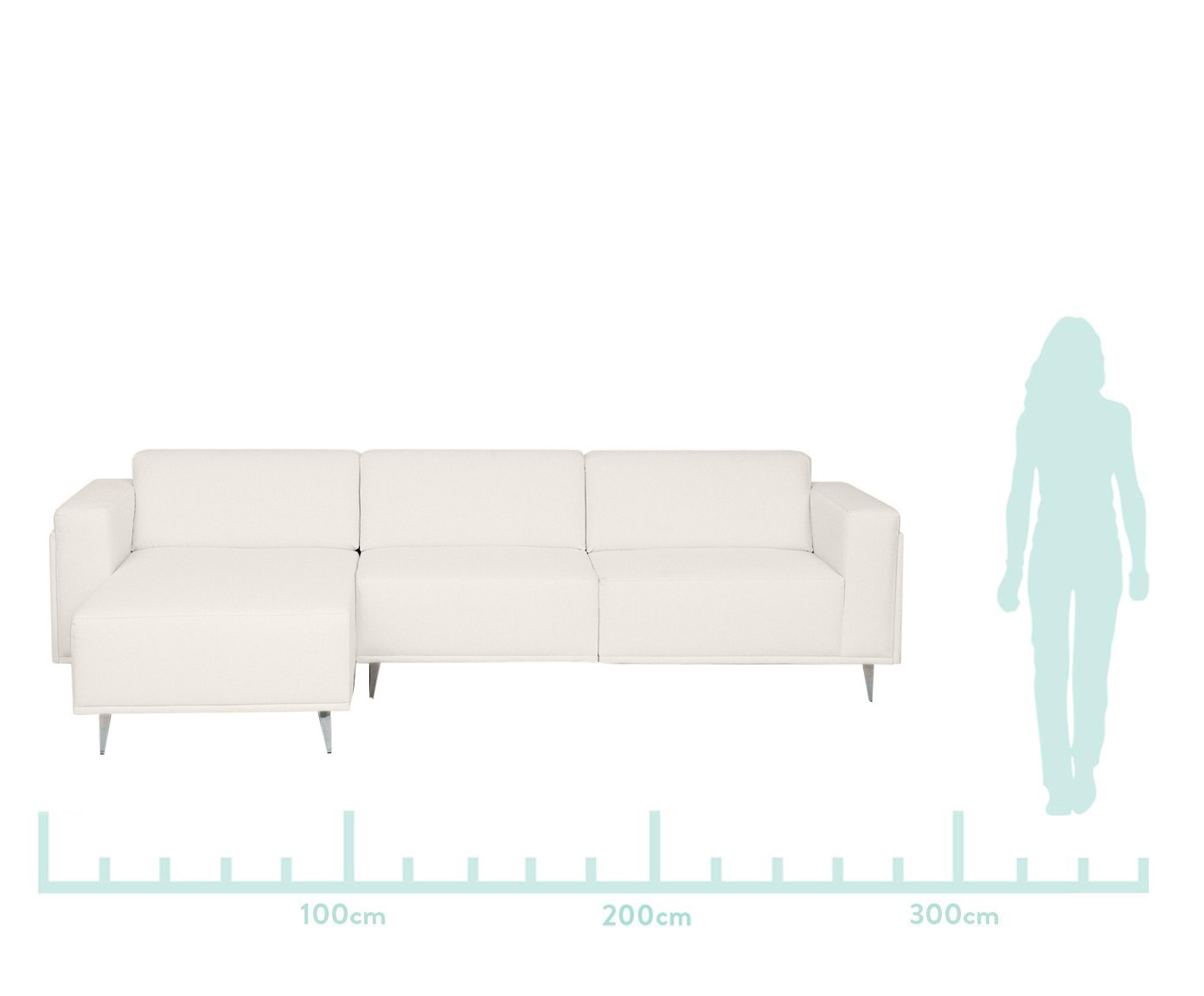 Sof&aacute; Modular com Chaise Ant&ocirc;nio Ch&aacute; Branco image number 2