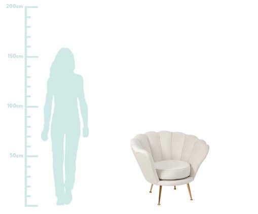 Poltrona em Veludo P&eacute;tala Off White image number 1