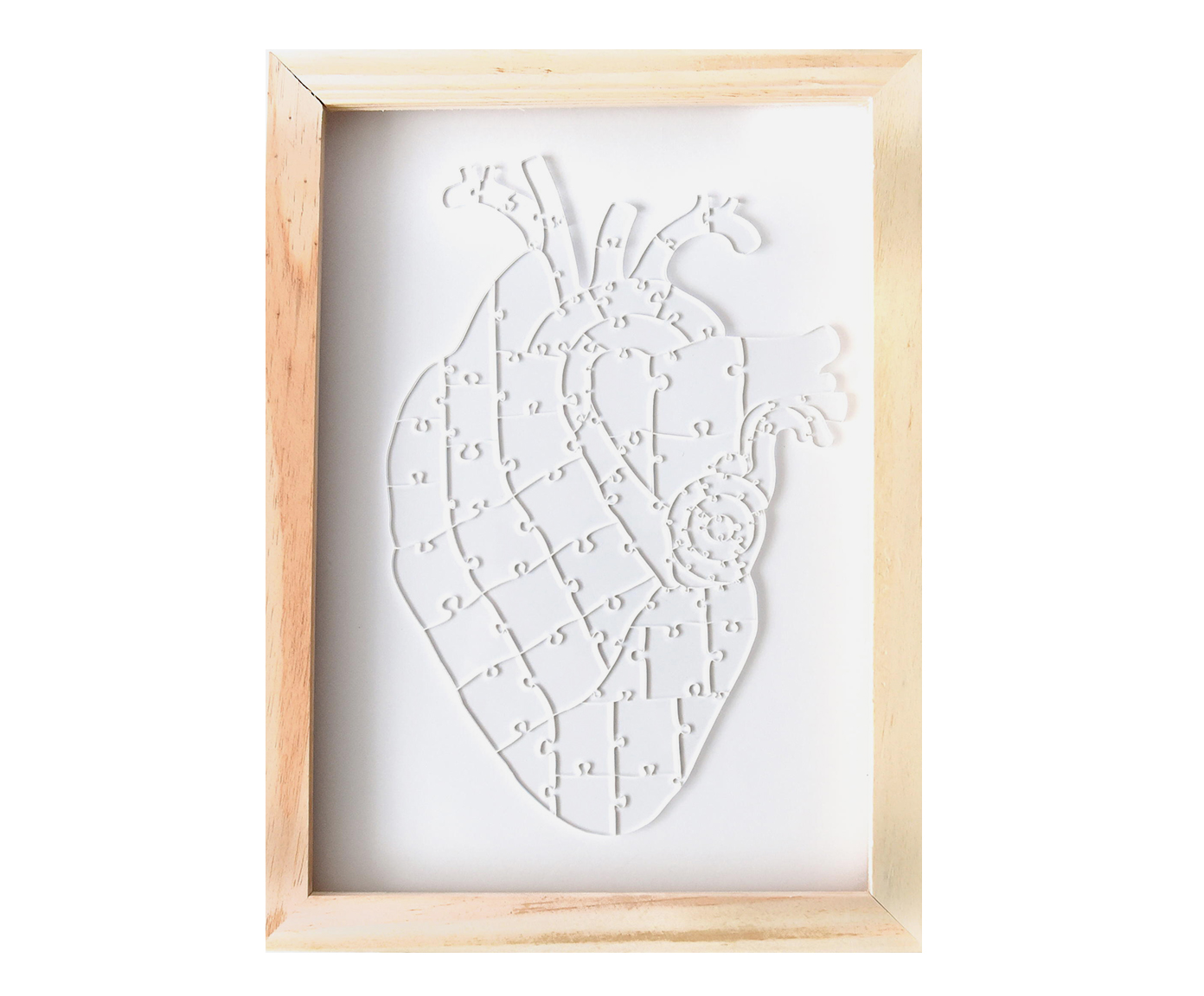 Jogo de Quebra-Cabe&ccedil;a Transparente Heart com Moldura Madeira - image 0