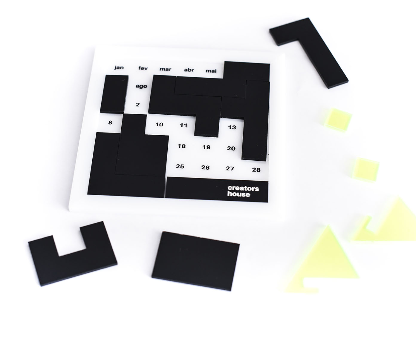 Calend&aacute;rio de Mesa Criativo Puzzle Planner Preto image number 2