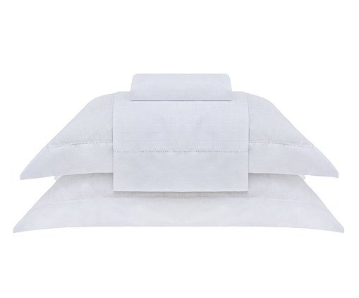 Jogo de Len&ccedil;ol Damask Square Branco 300 Fios - image 0